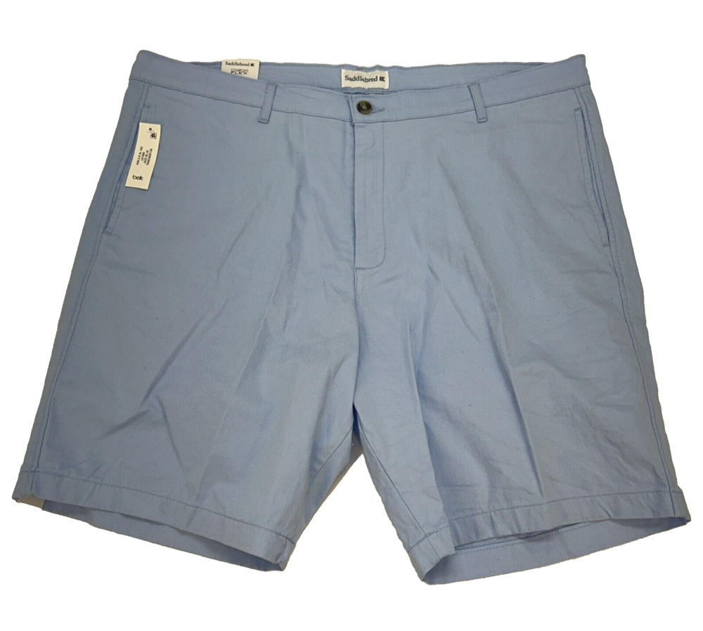 Saddlebred Zip Flat Front Cotton Spandex Shorts Men’s 40 Blue NWT $49.50
